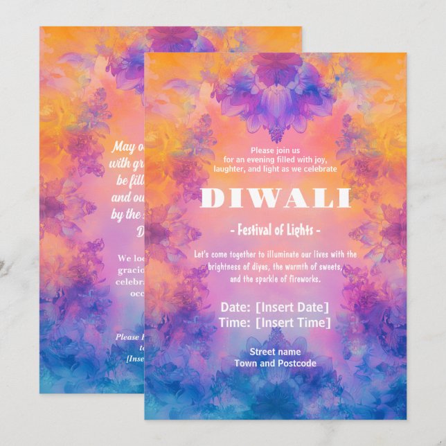 Diwali Serenity-inbjudan Inbjudningar (Fram/baksida)
