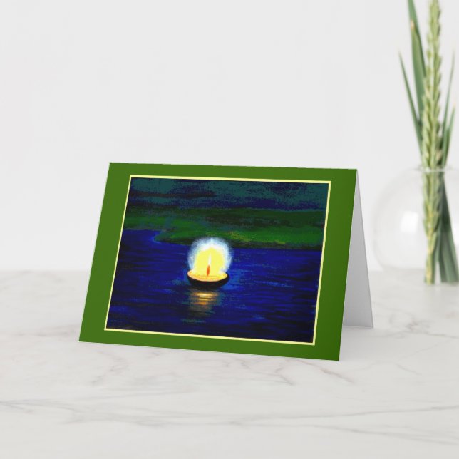 Diwali Single Candle på Grönt Kort (Framsida)