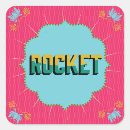 Diwali Square Stickers Fyrkantigt Klistermärke