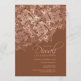 Diwali typography faux ro guld mandala inbjudningar
