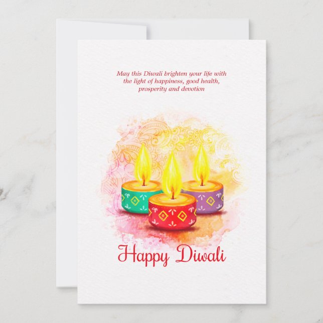 Diwali Watercolor Greeting Card (Framsida)