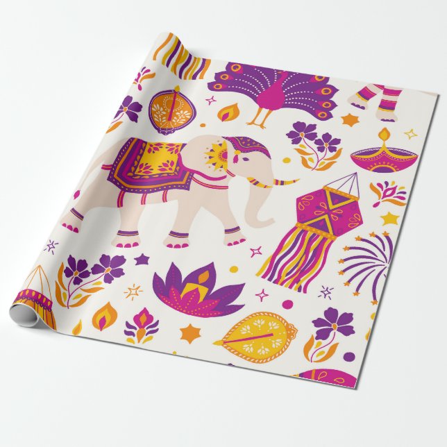 Diwali Wrapping papper Presentpapper (Utrullad)