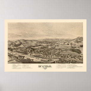 Dixfield, ME Panoramic Karta - 1896 Poster