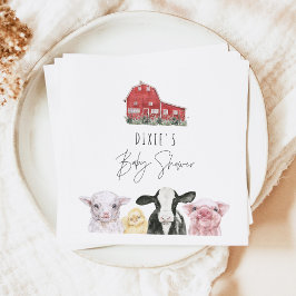 DIXIE Cute Land Red Barn Baby djur Pappersservett