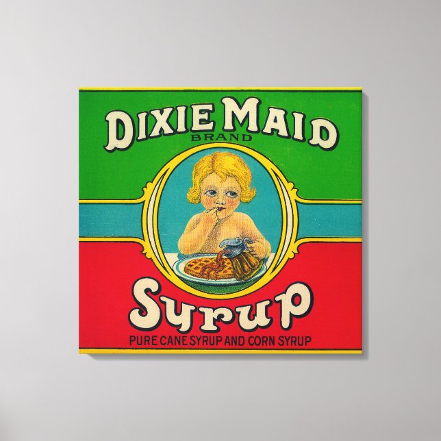 Dixie Maid Syrup LabelCairo, GA Canvastryck (Framsida)