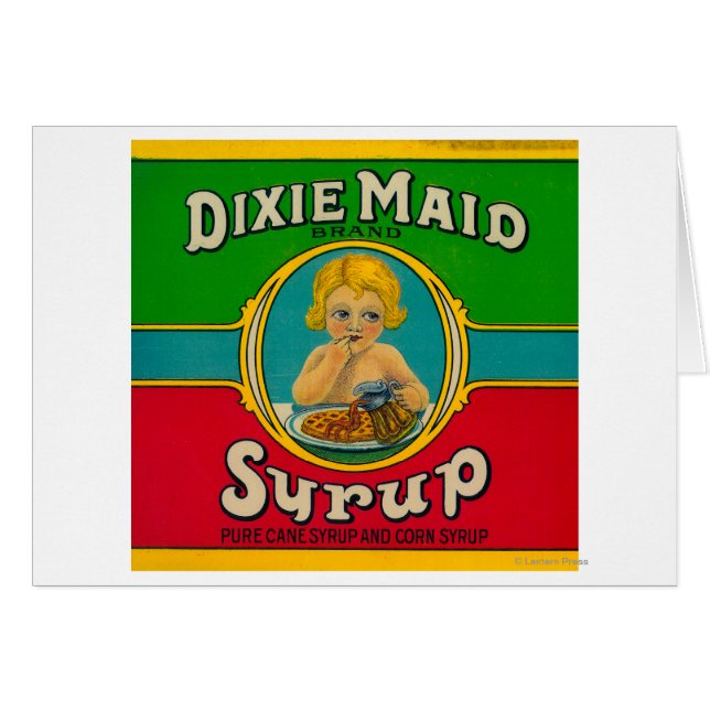 Dixie Maid Syrup LabelCairo, GA Hälsningskort (Framsidan Horizontal)
