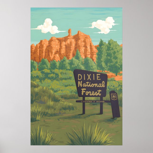 Dixie National Forest Utah Reseskylt Poster (Framsidan)