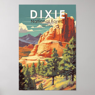Dixie National Forest Utah Travel Art Vintage Poster