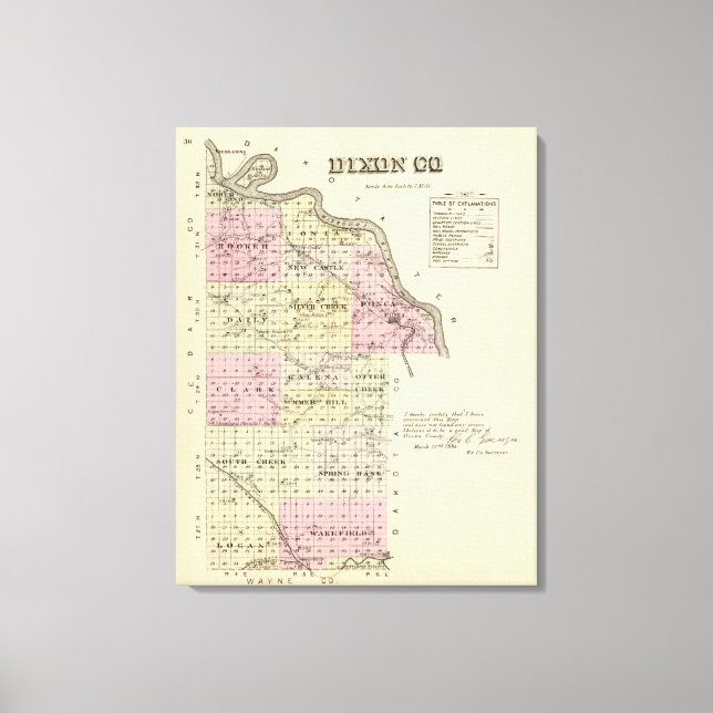 Dixon County, Nebraska Canvastryck (Framsida)