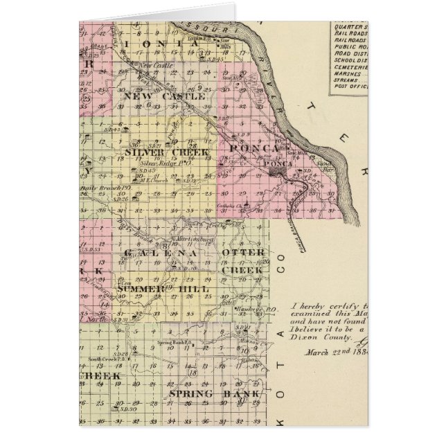 Dixon County, Nebraska Hälsningskort (Framsidan)