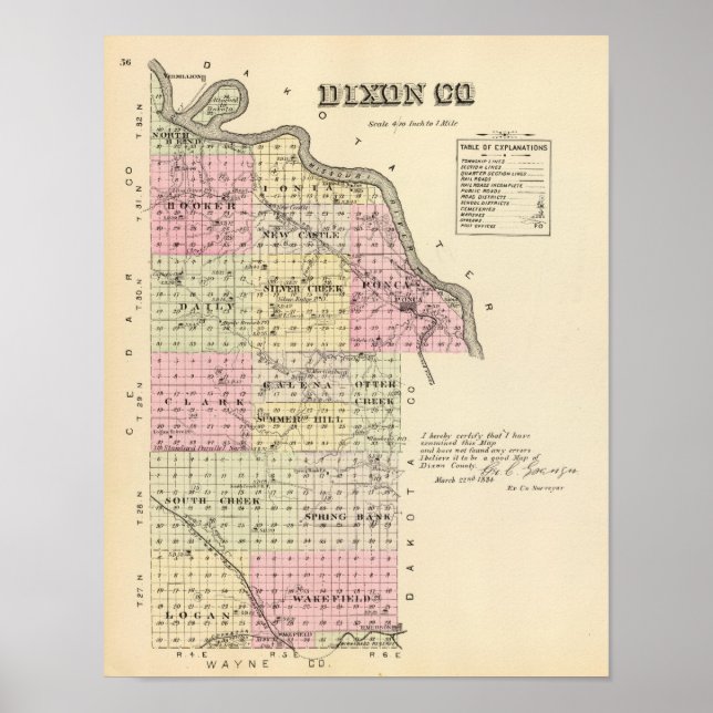 Dixon County, Nebraska Poster (Framsidan)