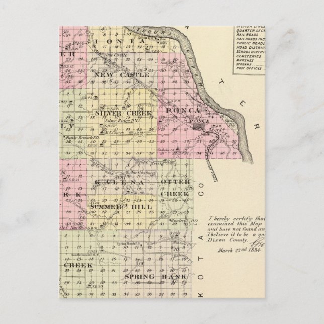 Dixon County, Nebraska Vykort (Framsida)