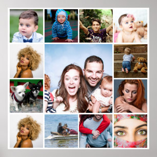 DIY 13 Photo Familjevänner firande collage Poster