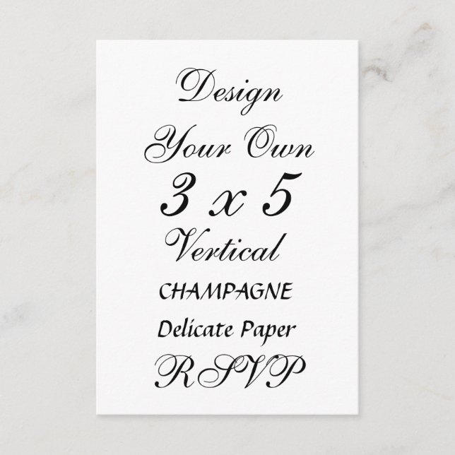 DIY 3 x 5 CHAMPAGNE Delikat Pappert (Framsida)