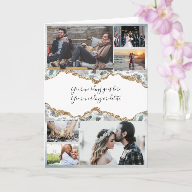 DIY 6-foto | par romantisk geode agate marble Kort (Orkide)