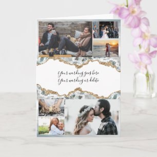 DIY 6-foto par romantisk geode agate marble Kort