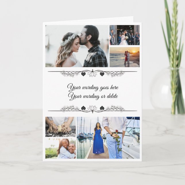 DIY 6-foto| par romantiska minimalistiska budskap Kort (Framsida)