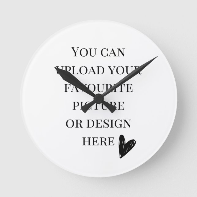 DIY, anpassningsbar 8-tums rund akrylväggslås Klocka (Framsida)