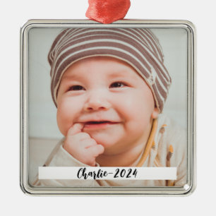 DIY Anpassningsbar Photo and Text-jul Julgransprydnad Metall