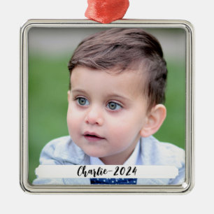 DIY Anpassningsbar Photo and Text jul Metall Ornam Julgransprydnad Metall