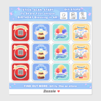 DIY-AR Birthday Sticker Klistermärken