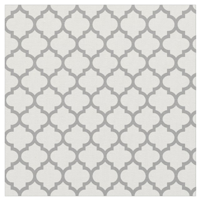 DIY Background, DK Grått Moroccan Quatrefoil #5 Sz Tyg (Närbild)