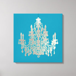 DIY Background/Faux Silver Chandelier Canvastryck