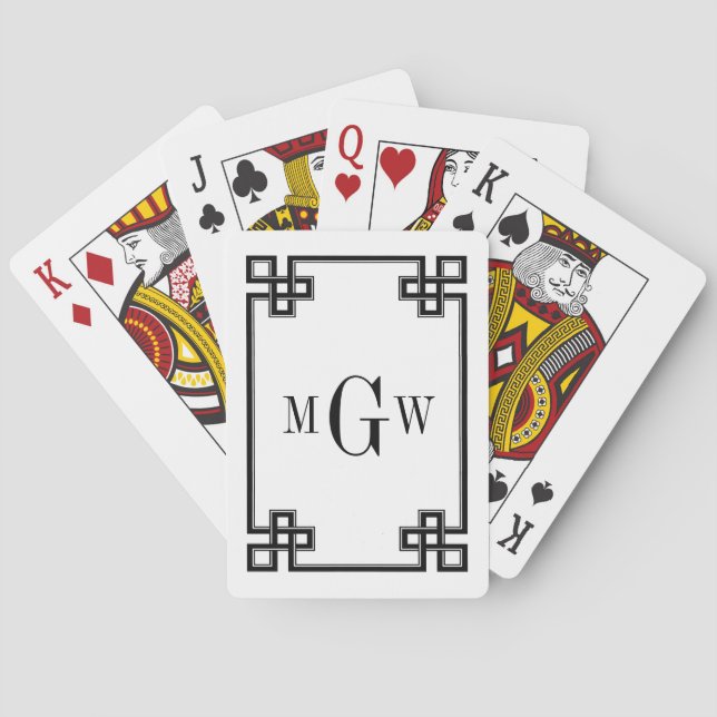 DIY Background Grekiska Nyckel Finare Black Framew Spel Kort (Baksidan)