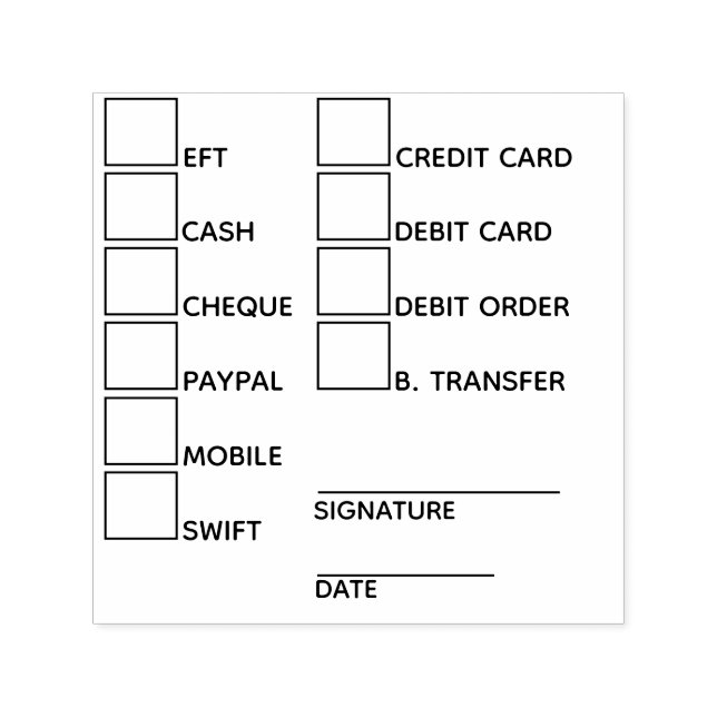 DIY Banking Betalningsmetoder - affärsadministrati Självfärgande Stämpel (Design)