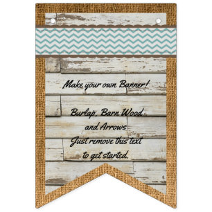 DIY Banner Barn Wood och Burlap Background Bunting Vimplar