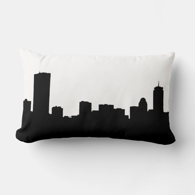 DIY BG Boston Skyline Silhouette Lumbarkudde (Framsida)