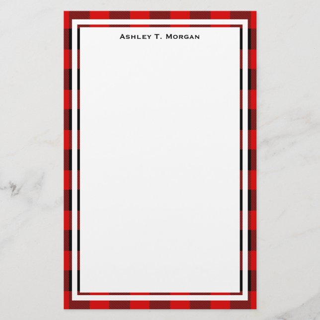 DIY BG Buffalo Play Tartan Black Brevpapper (Framsida)