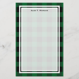 DIY BG Buffalo Play Tartan Black Forest Grönt #2 Brevpapper