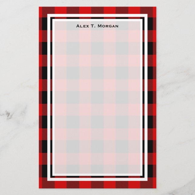 DIY BG Buffalo Play Tartan Black Red #2 Brevpapper (Framsida)