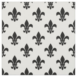 DIY BG Färg, Black Fleur De Lis Sz6 White Tyg