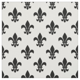 DIY BG Färg, Black Fleur De Lis Sz6 White Tyg