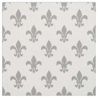 DIY BG Färg, Dk Grått Fleur De Lis Sz6 White Tyg