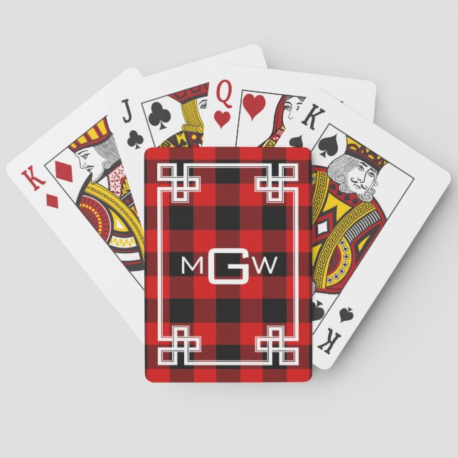DIY BG Grekiska Nyckel Buffalo Play 3I Red Casinokort (Baksidan)