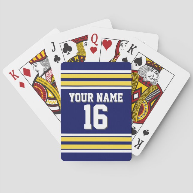 DIY BG Gult Team Jersey Anpassningsbar Number Namn Casinokort (Baksidan)