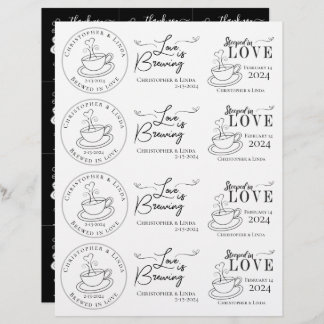 DIY Black and White Bröllop Tea Bag