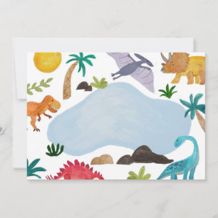 DIY Blank Paskartonade Dinos Barns födelsedag Part Inbjudningar