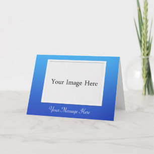 DIY Blue Photo Bild Ram Greeting Card Kort