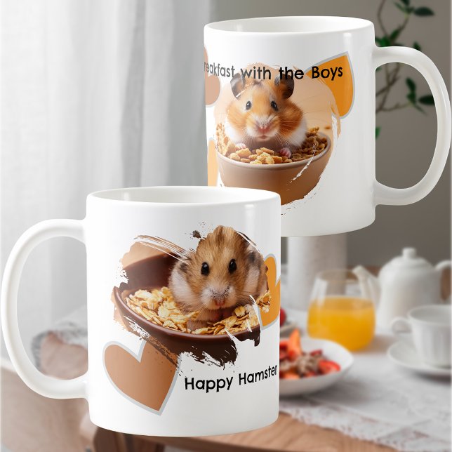 DIY Breakfast med Hamsters Photo and Hearts Kaffemugg (Skapare uppladdad)