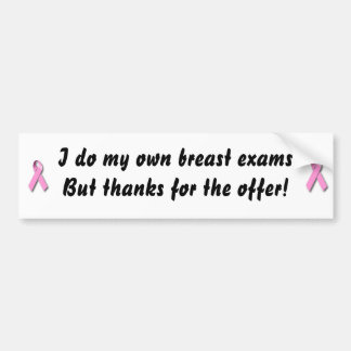 DIY Breast Exam Bumper Sticker Bildekal