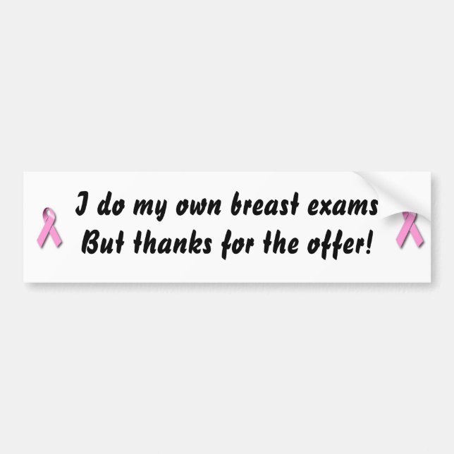 DIY Breast Exam Bumper Sticker Bildekal (Framsidan)