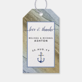 #DIY #Bröllop #Nautical Blue & Guld #Anchor Favor Presentetikett