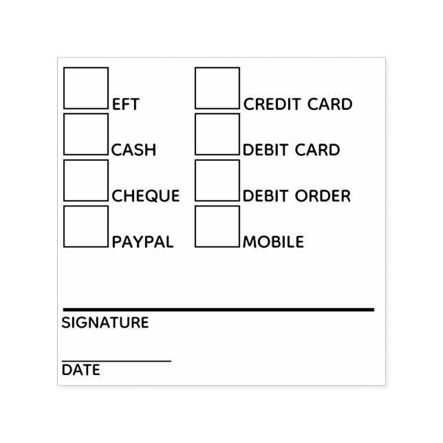 DIY Business Banking-betalningsmetoder 8 checklist Självfärgande Stämpel (Design)