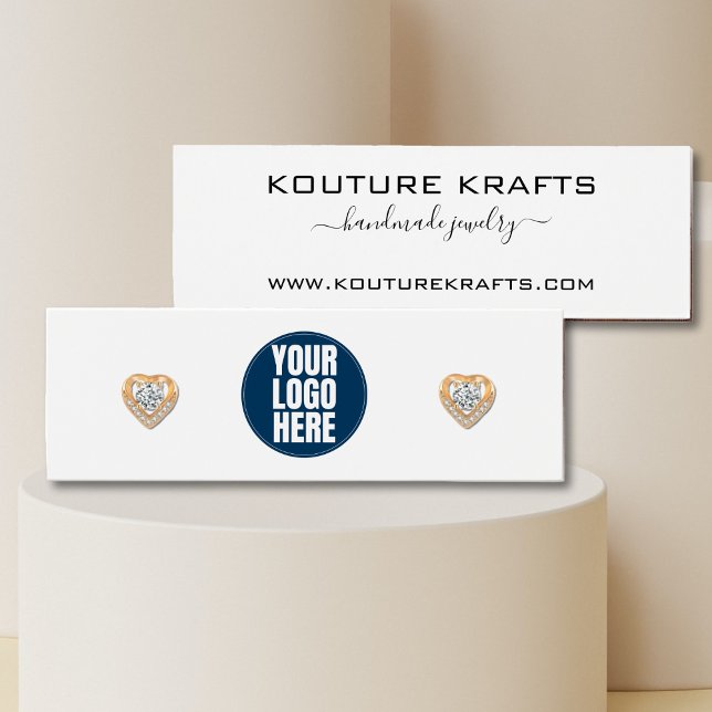 DIY Business Logotyp Stud Earrings Jewelry Litet Visitkort (business logo stud earring display card)