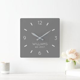DIY Clock | Anpassningsbar Färg, Namn, text Fyrkantig Klocka