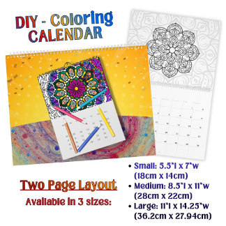 DIY Coloring Mandala konturteckning - Kalender